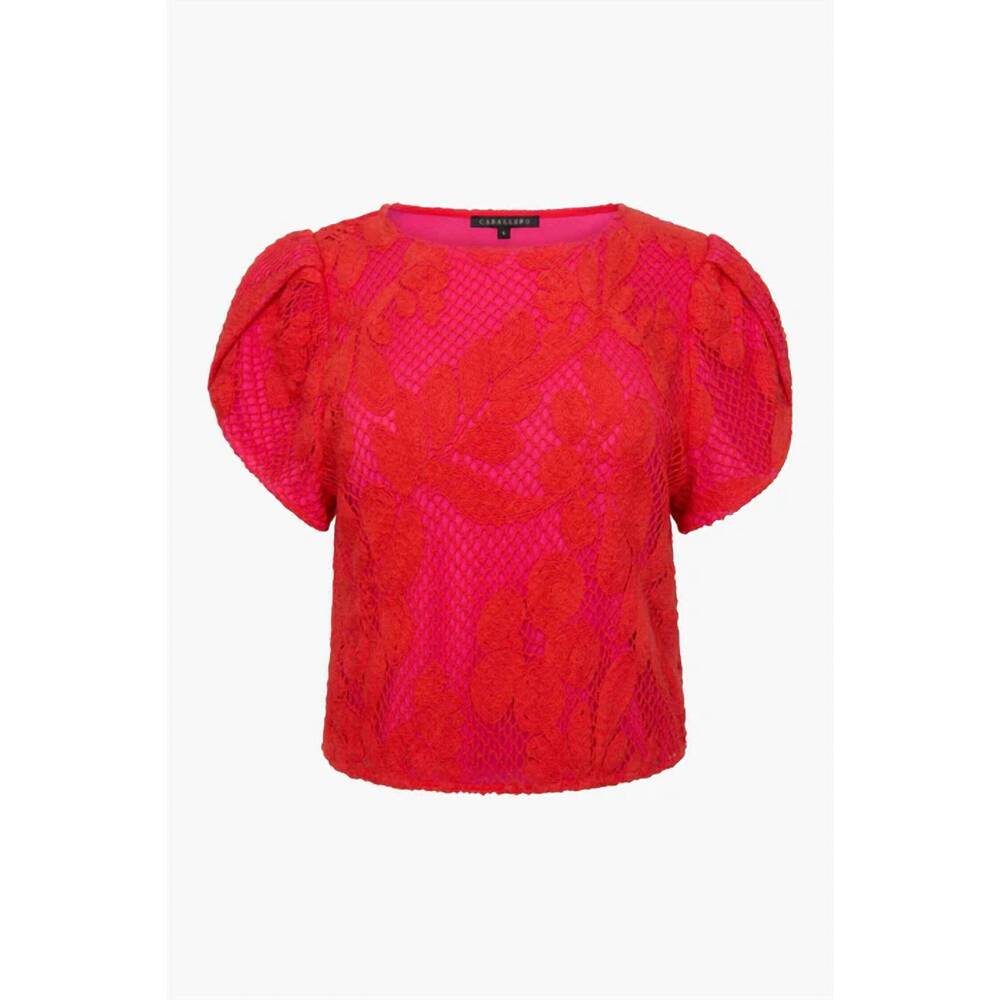 NEW CABALLERO women's judy top in raspberry lace
